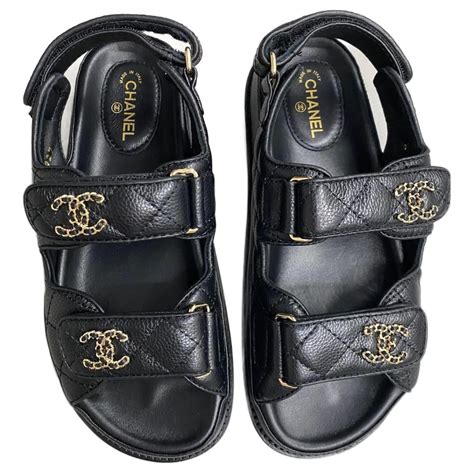 chanel sandal velcro|Chanel Velcro dad sandals.